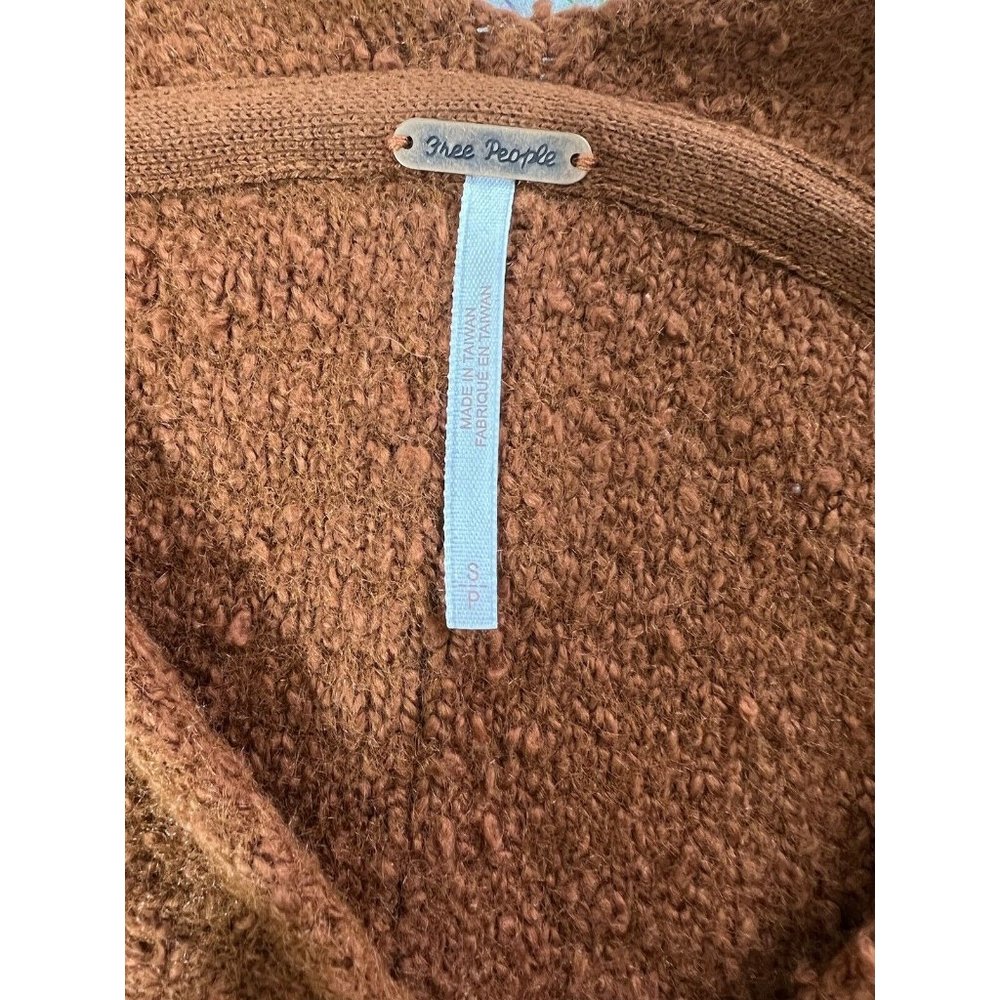 Free People Womens Sweater Reverie V-neck Sweater In Burnt Butter Size Small NEW - Picture 4 of 8